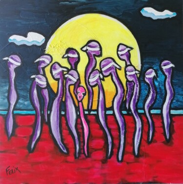 Peinture intitulée "Les aveugles." par Marc Felix, Œuvre d'art originale, Acrylique Monté sur Châssis en bois