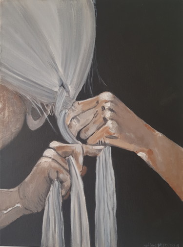 Pintura intitulada "A trança" por Sílvia Neto, Obras de arte originais, Acrílico