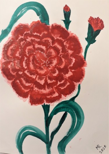 제목이 "Carnation"passionat…"인 미술작품 Marie Ruda로, 원작, 수채화