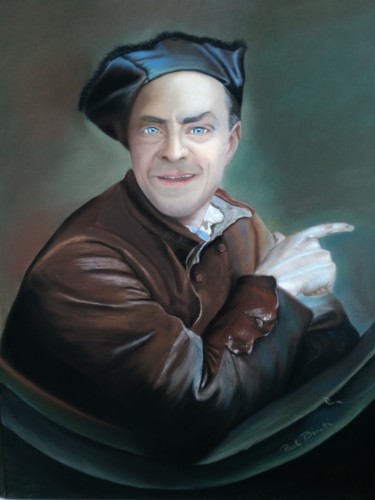 Painting titled "Un ami en copie de…" by Paule Benatti, Original Artwork, Pastel Mounted on Cardboard