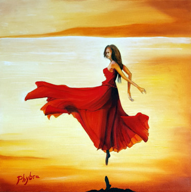 Peinture intitulée "Vaya con Dios 50X50…" par Phybra, Œuvre d'art originale, Huile
