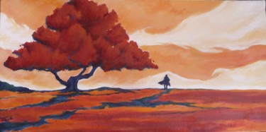 L'Homme qui marche Peinture intitulée "L'Homme qui marche" par Frédérique Rouquette, Œuvre d'art originale, Acrylique Monté sur Châssis en bois