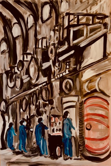 绘画 标题为“Operatrici su panne…” 由Andrea Collemaggio, 原创艺术品, 丙烯