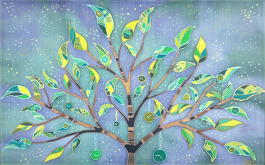 Painting titled "A Tree with Watches" by Tereza Ordyan, Original Artwork, Acrylic