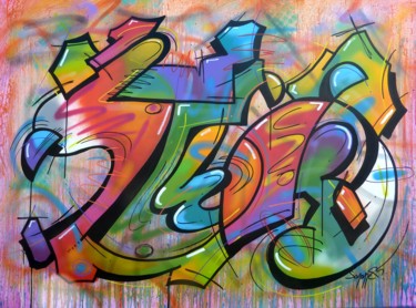 Peinture intitulée "100 titres 16" par Saname, Œuvre d'art originale, Bombe aérosol