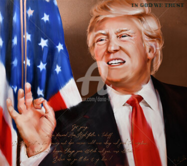 American President Donald J. Trump Pittura intitolato "American President…" da Daria Kolosova, Opera d'arte originale, Olio