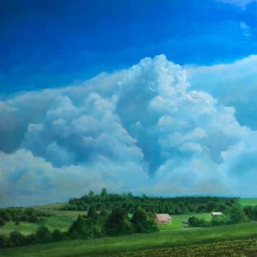 Schilderij getiteld "The Cloud" door Piotr Grzechowski (m2ofart), Origineel Kunstwerk, Olie