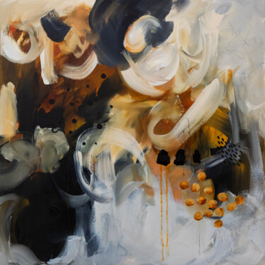 Painting titled "Crème brûlée" by Chantal Proulx, Original Artwork, Acrylic Mounted on Wood Stretcher frame