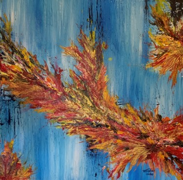 Painting titled "Fire and Ice #2" by Mallika Seth, Original Artwork, Acrylic