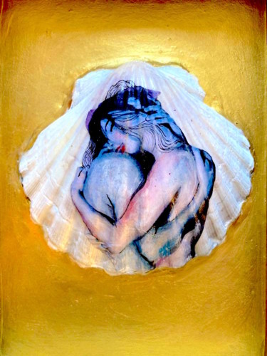 Collages intitolato "Hugs.4" da Maria Cristina Cerminara, Opera d'arte originale, Collages Montato su Cartone