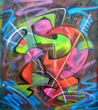 Peinture intitulée "100 titres 28" par Saname, Œuvre d'art originale, Bombe aérosol