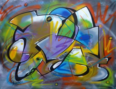 Peinture intitulée "100 titres 31" par Saname, Œuvre d'art originale, Bombe aérosol