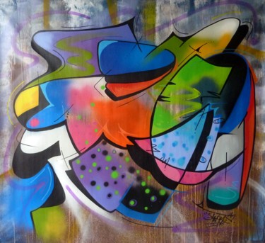 Peinture intitulée "100 titres 33" par Saname, Œuvre d'art originale, Bombe aérosol