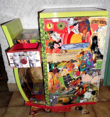Collages intitulée "TABLE DE NUIT" par Paule-Andree Maraval, Œuvre d'art originale, Collages