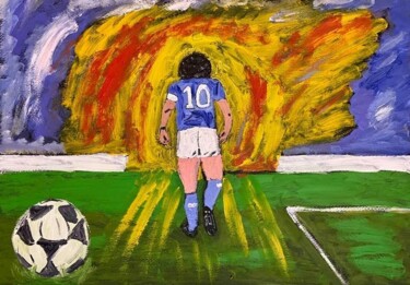 Painting titled "Diego Armando" by Mario Pratesi, Original Artwork, Oil
