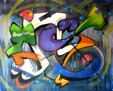 Peinture intitulée "100 titres 36" par Saname, Œuvre d'art originale, Bombe aérosol