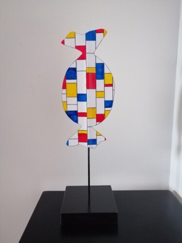 Sculpture intitulée "Mondrian sweet" par Carole Carpier, Œuvre d'art originale, Acrylique