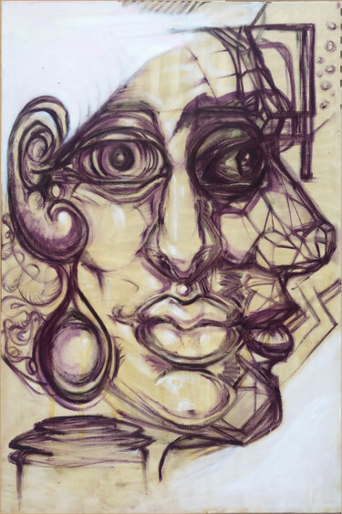 Painting titled "" Les choses de la…" by Grégory Dreyfus, Original Artwork, Oil Mounted on Wood Stretcher frame