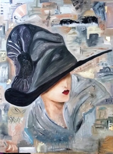 Peinture intitulée "violette" par Jocelyne Cornet, Œuvre d'art originale, Huile