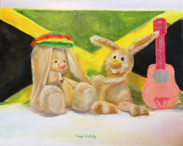 Everything is Gonna Be Allright/Tribute to Bob Marley Painting titled "Everything is Gonna…" by Vanya Volzhsky, Original Artwork, Oil