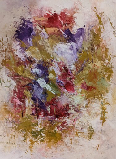 Deep pink abstraction Peinture intitulée "Deep pink abstracti…" par Nicole Caron, Œuvre d'art originale, Huile