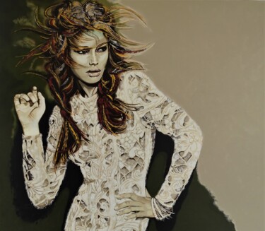 Peinture intitulée "Olivia" par Livien Rózen, Œuvre d'art originale, Acrylique