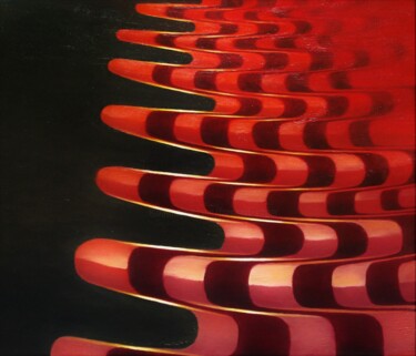 Peinture intitulée "Vibrations rouges" par Xavier Froissart, Œuvre d'art originale, Huile