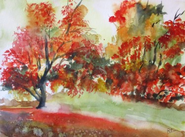 Pintura titulada "Automne 2" por Navema, Obra de arte original, Acuarela