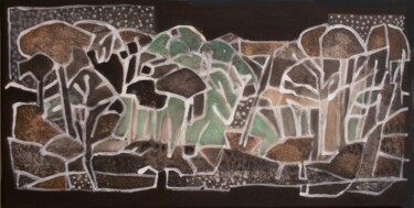 Painting titled "Froidmont" by Sylvie Serre, Original Artwork, Acrylic Mounted on Wood Stretcher frame