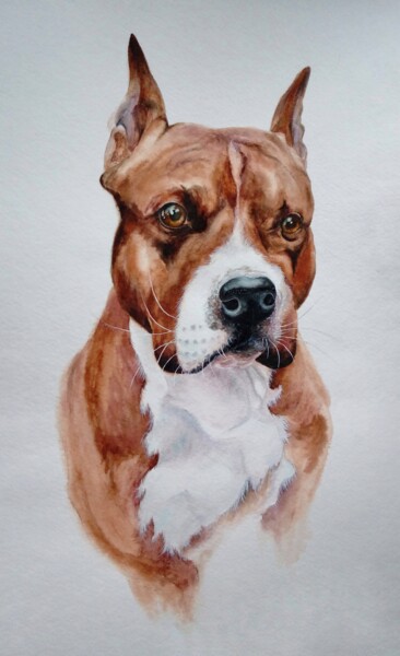 Peinture intitulée "Portrait of a beaut…" par Olga Matyunina, Œuvre d'art originale, Aquarelle