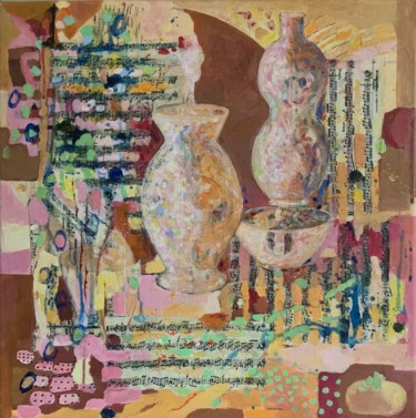 Peinture intitulée "Quartor un" par Cecile Augis, Œuvre d'art originale, Acrylique