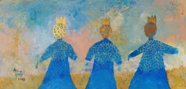 Les trois princesses Painting titled "Les trois princesses" by Anna Grazi, Original Artwork, Acrylic