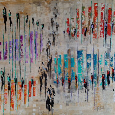 Painting titled "BODYGUARDS" by Jean-Humbert Savoldelli, Original Artwork, Acrylic Mounted on Wood Stretcher frame