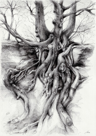 제목이 "Graceful tree that…"인 그림 Adriana Mueller로, 원작, 잉크