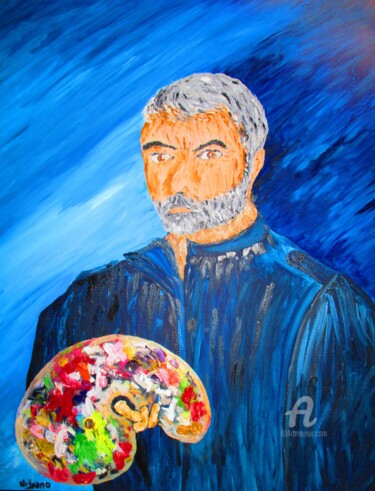 Painting titled "Autoportrait 2017" by Roberto Urbano, Original Artwork, Oil