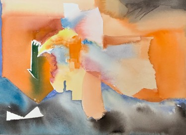 Pintura intitulada "CIDADE" por Jaime Azedo, Obras de arte originais, Aquarela