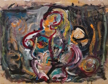 Peinture intitulée "au coucher du soleil" par Sam Keusseyan, Œuvre d'art originale, Acrylique