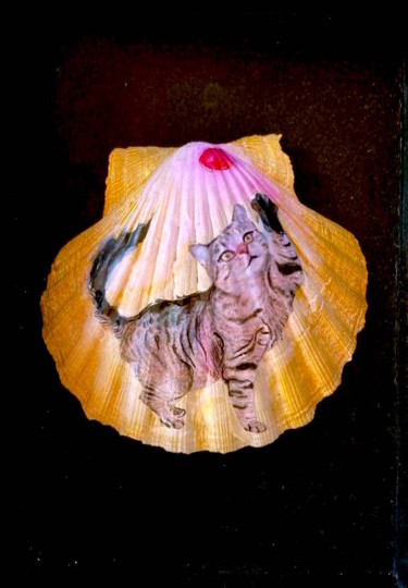 Disegno intitolato "The cat is on the S…" da Maria Cristina Cerminara, Opera d'arte originale, Acquarello