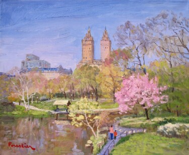 Peinture intitulée "Spring in Central P…" par Marc Forestier, Œuvre d'art originale, Huile Monté sur Châssis en bois