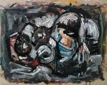 Peinture intitulée "femme d'hiver" par Sam Keusseyan, Œuvre d'art originale, Acrylique