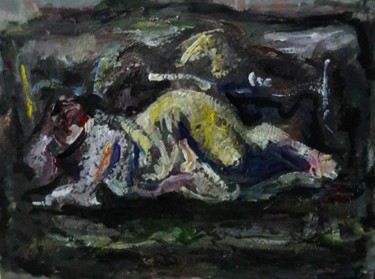 Peinture intitulée "femme d'hiver 3" par Sam Keusseyan, Œuvre d'art originale, Acrylique