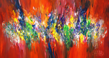 Red Daydream L 3 Schilderij getiteld "Red Daydream L 3" door Peter Nottrott, Origineel Kunstwerk, Acryl