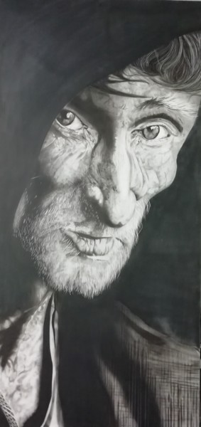 Peinture intitulée "solitude" par Thierryl, Œuvre d'art originale, Aérographe Monté sur Châssis en bois