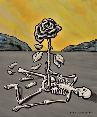 제목이 "Trockne Blumen (Fad…"인 미술작품 Noël Van Hoof로, 원작, 수채화