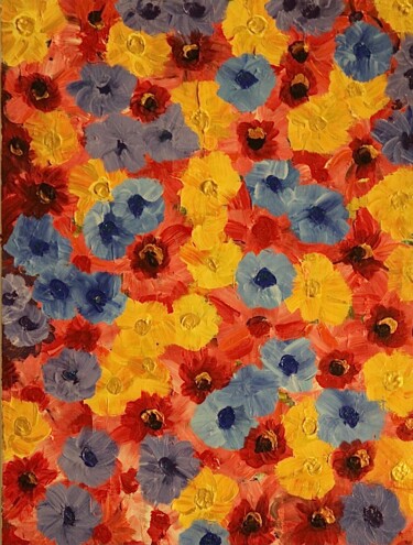 Peinture intitulée "Flowers" par Philippe Combis (PhilIppe CBS), Œuvre d'art originale, Acrylique