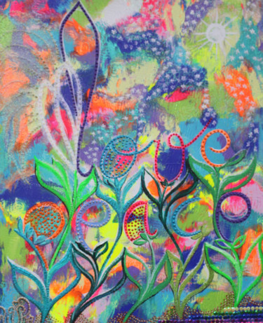 Malerei mit dem Titel "From Love To Peace" von Rivka, Original-Kunstwerk, Acryl