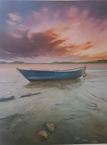 Peinture intitulée "Marée basse" par Thierry Navarre, Œuvre d'art originale, Huile Monté sur Châssis en bois