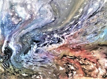 Painting titled "Iridescent Space" by Terrance Longtin, Original Artwork, Acrylic Mounted on Wood Stretcher frame