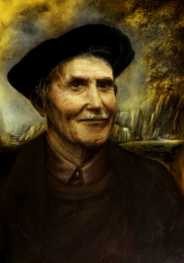 Painting titled "Berger du Périgord" by Adonis-Charles, Original Artwork, Oil