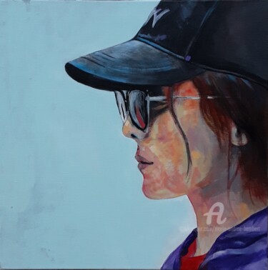 Peinture intitulée "Linda" par Marie Andrée Hembert, Œuvre d'art originale, Acrylique Monté sur Châssis en bois
